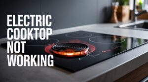 Electric cooktop not working — smooth-top glass ceramic burner showing no heat in a modern kitchen