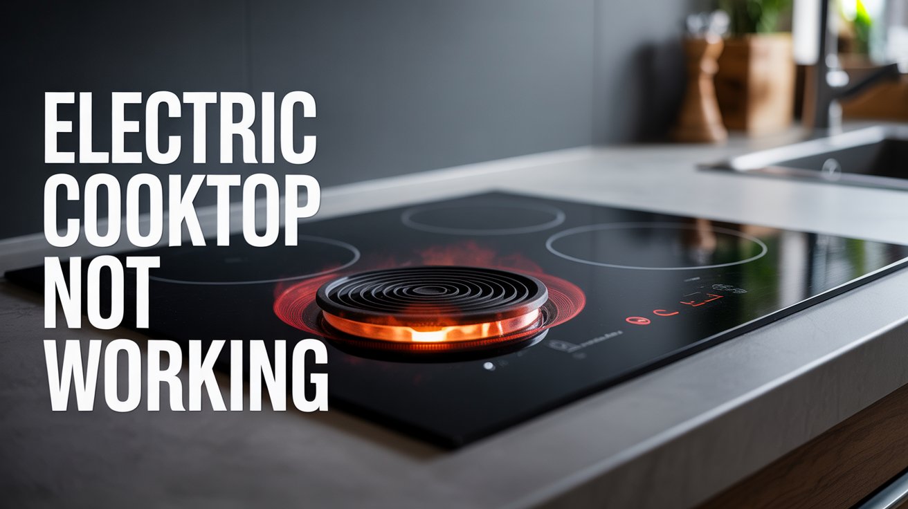Electric cooktop not working — smooth-top glass ceramic burner showing no heat in a modern kitchen