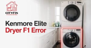 Kenmore Elite dryer F1 error shown on display before mainboard repair