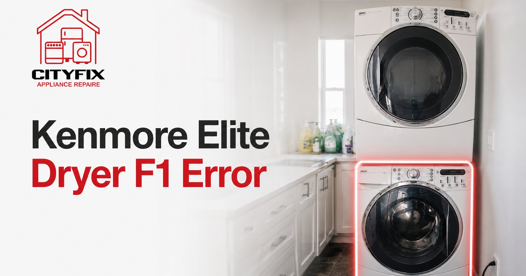 Kenmore Elite dryer F1 error shown on display before mainboard repair