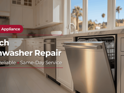 Bosch dishwasher repair service in a luxury Los Angeles kitchen featuring a premium stainless steel dishwasher by CityFix Appliance.